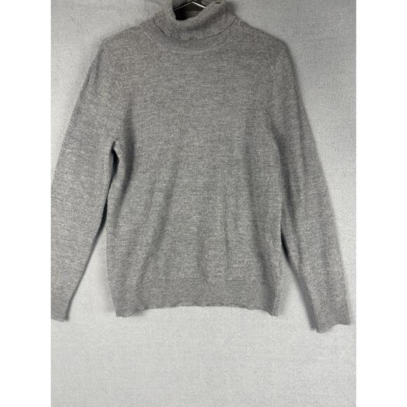 H by Halston Merino Wool Grey Turtleneck Sweater Large Cozy Knit - Picture 1 of 8